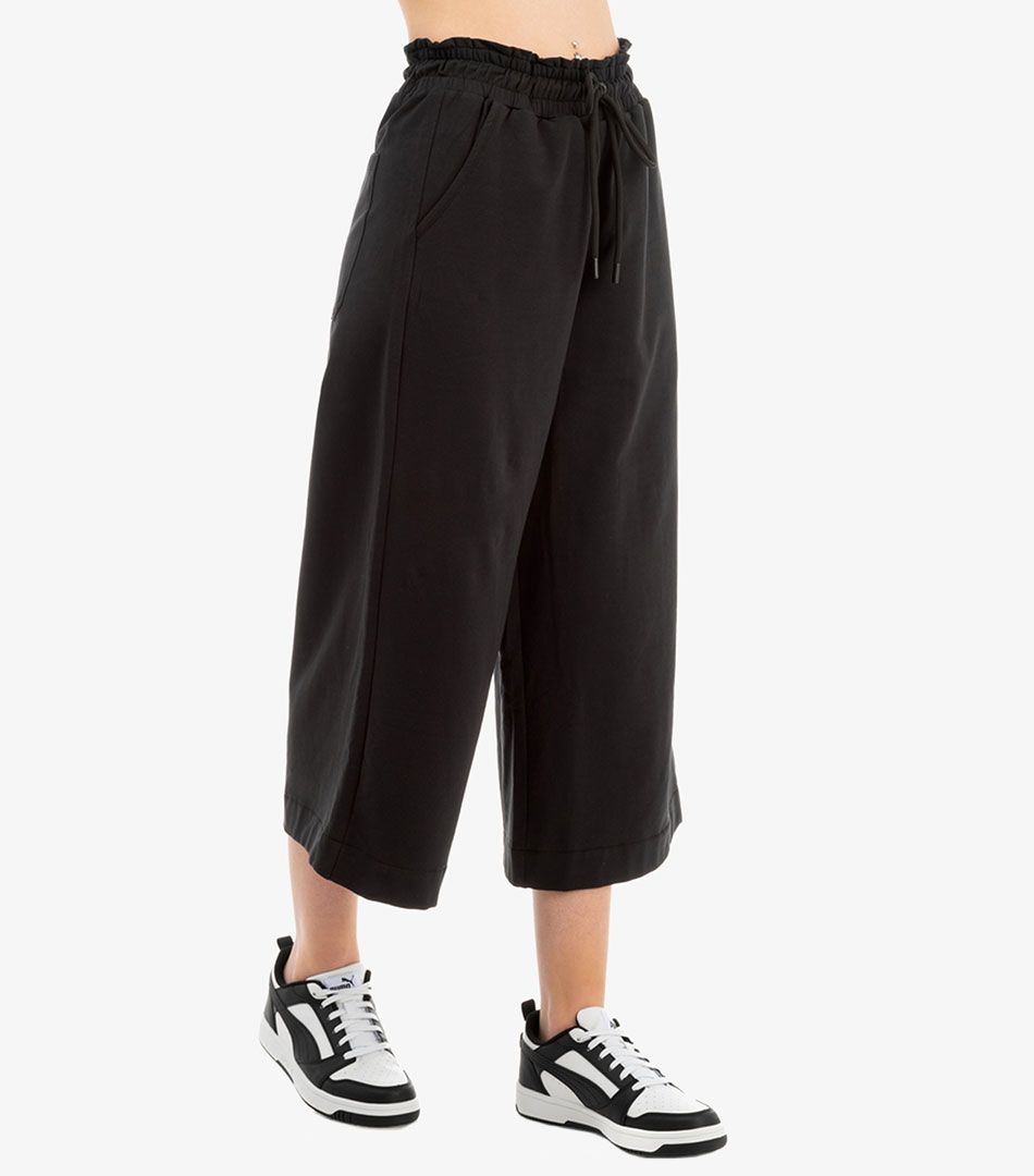Be Nation Terry Cropped Wide Leg Pant