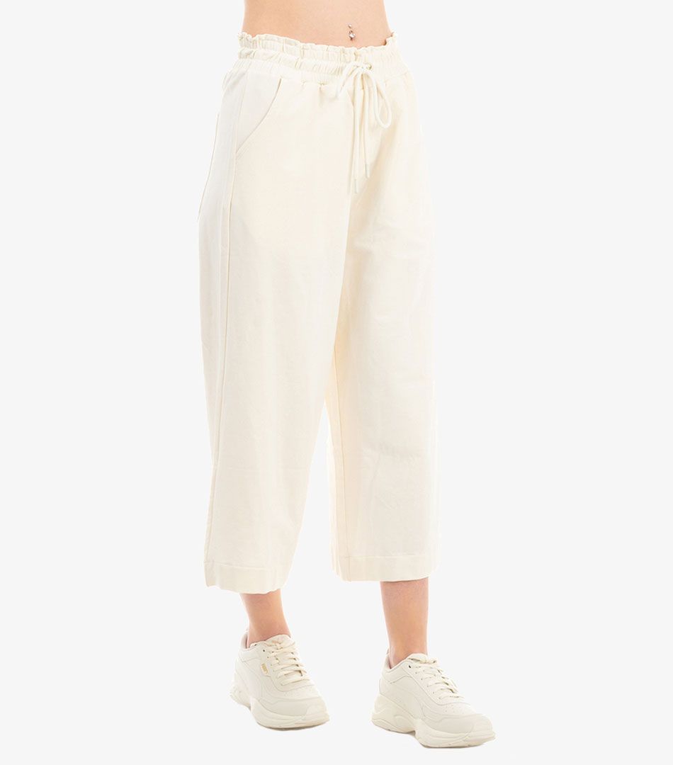 Be Nation Terry Cropped Wide Leg Pant